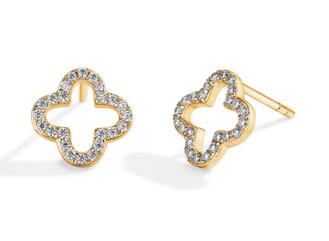 The Moissanite open Clover earring